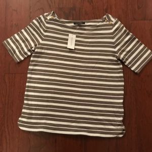Banana Republic striped top with anchor button